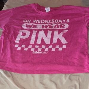 Mean Girls 'On Wednesdays We Wear Pink' Crop Top - Hot Pink